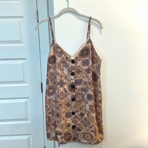 Olivacious Patterned Button Mini Dress